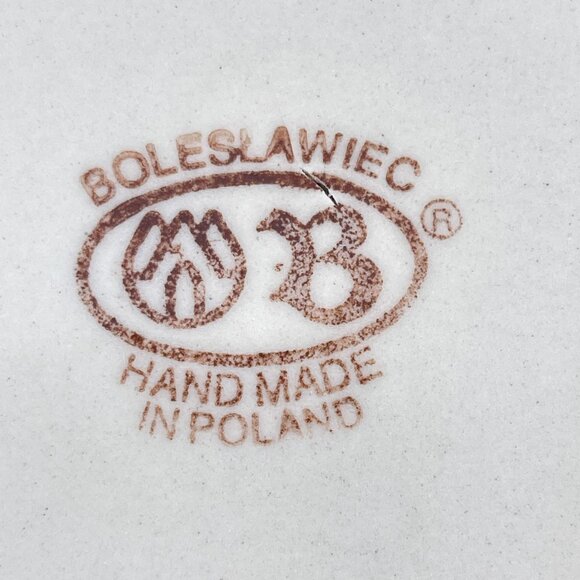 vintage boleslawiec polish pottery mixing bowl "peacock eye" pattern handcrafted - Picture 5 of 5